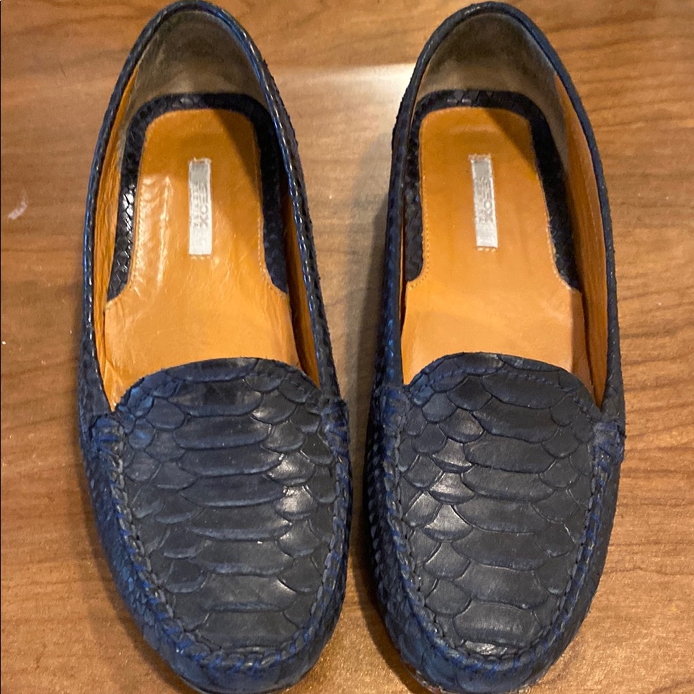 GEOX Italian leather navy crocodile leather loafer